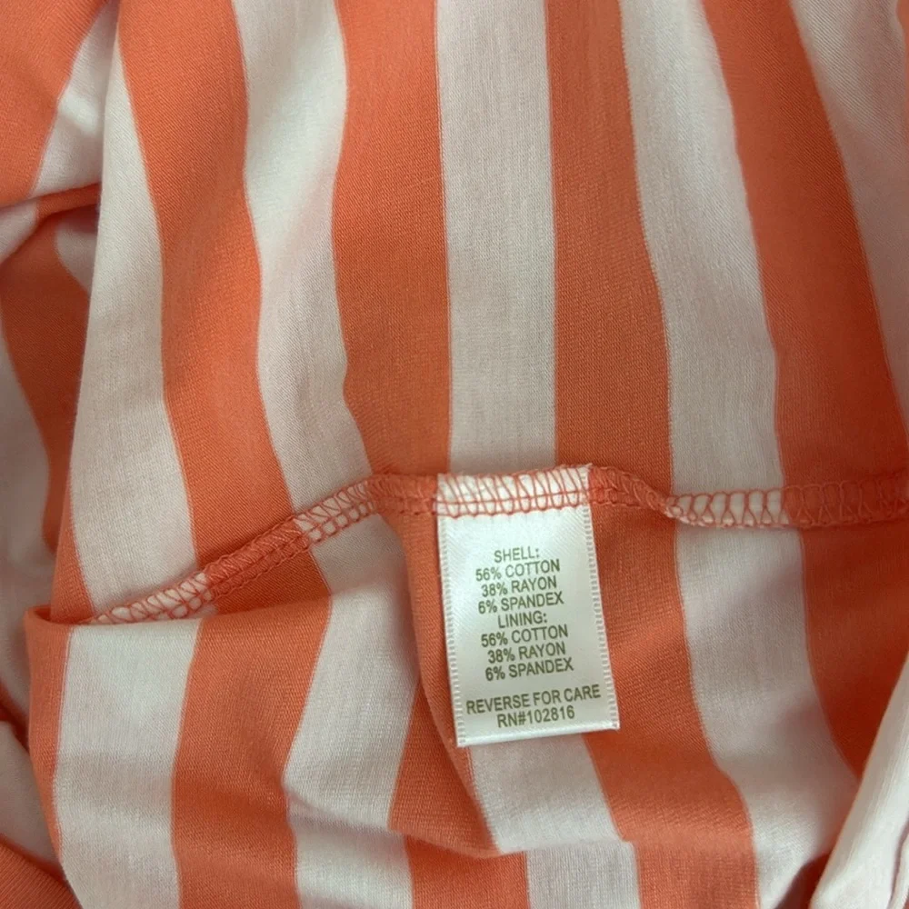 GARNET HILl Striped Coral and White Women's Dress M - Picture 9 of 9